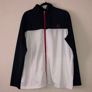 Red, white, and blue sports jacket